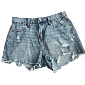 Aerie Women's Blue Distressed Cut-Off Denim Shorts